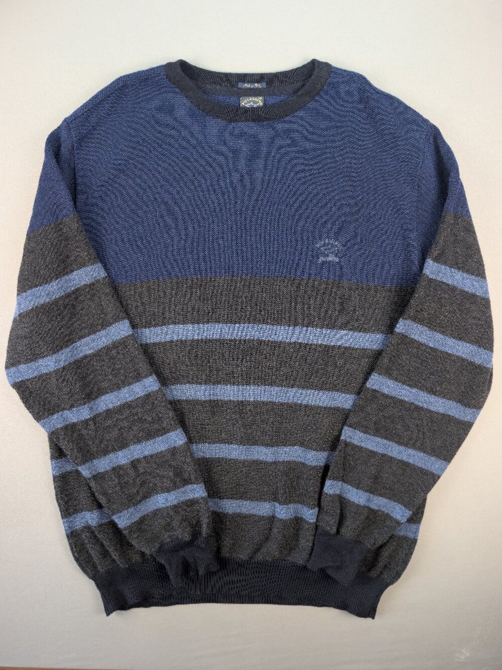 Paul & Shark Italy 100% Wool Stripe Colourblock Knit Pullover - XXL